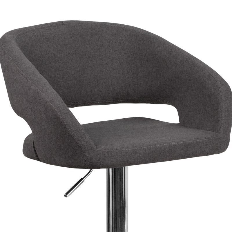 Flash Furniture Fabric Adjustable Bar Stool in Black