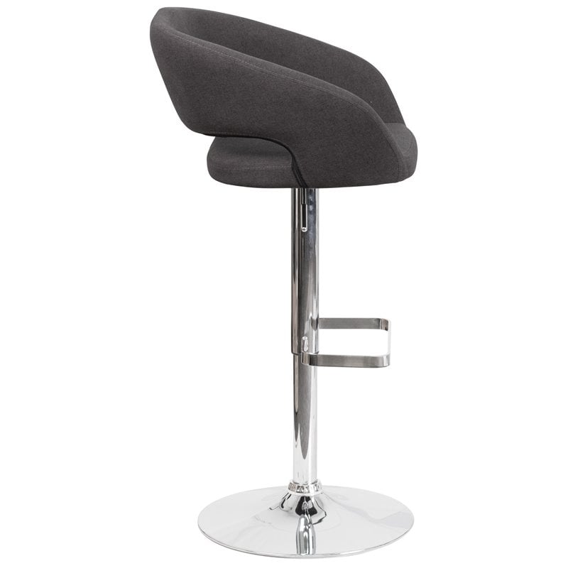 Flash Furniture Fabric Adjustable Bar Stool in Black