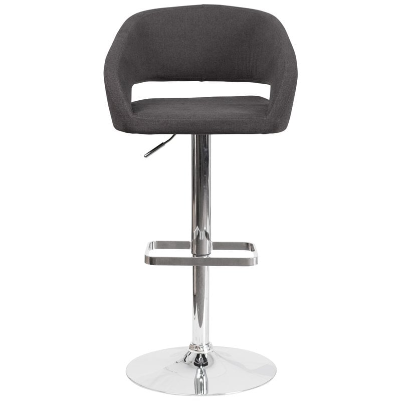 Flash Furniture Fabric Adjustable Bar Stool in Black