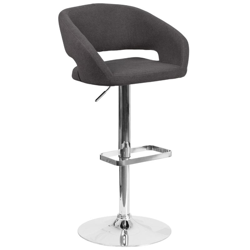 Flash Furniture Fabric Adjustable Bar Stool in Black