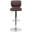 Flash Furniture Faux Leather Adjustable Bar Stool in Black