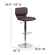 Flash Furniture Faux Leather Adjustable Bar Stool in Black