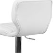 Flash Furniture Faux Leather Adjustable Bar Stool in White