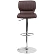 Flash Furniture Faux Leather Adjustable Bar Stool in Brown