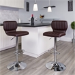 Flash Furniture Faux Leather Adjustable Bar Stool in Brown