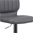Flash Furniture Faux Leather Adjustable Bar Stool in Gray
