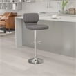 Flash Furniture Faux Leather Adjustable Bar Stool in Gray