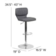 Flash Furniture Faux Leather Adjustable Bar Stool in Gray