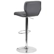 Flash Furniture Faux Leather Adjustable Bar Stool in Gray