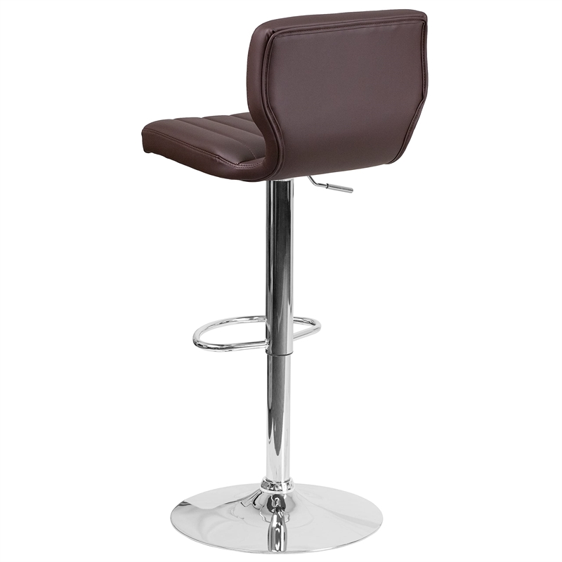 Flash Furniture Faux Leather Adjustable Bar Stool in Red