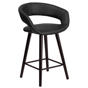 Flash Furniture 24&quot High Faux Leather Counter Stool in Black