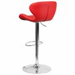 Flash Furniture Faux Leather Adjustable Bar Stool in Red
