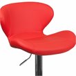 Flash Furniture Faux Leather Adjustable Bar Stool in Red