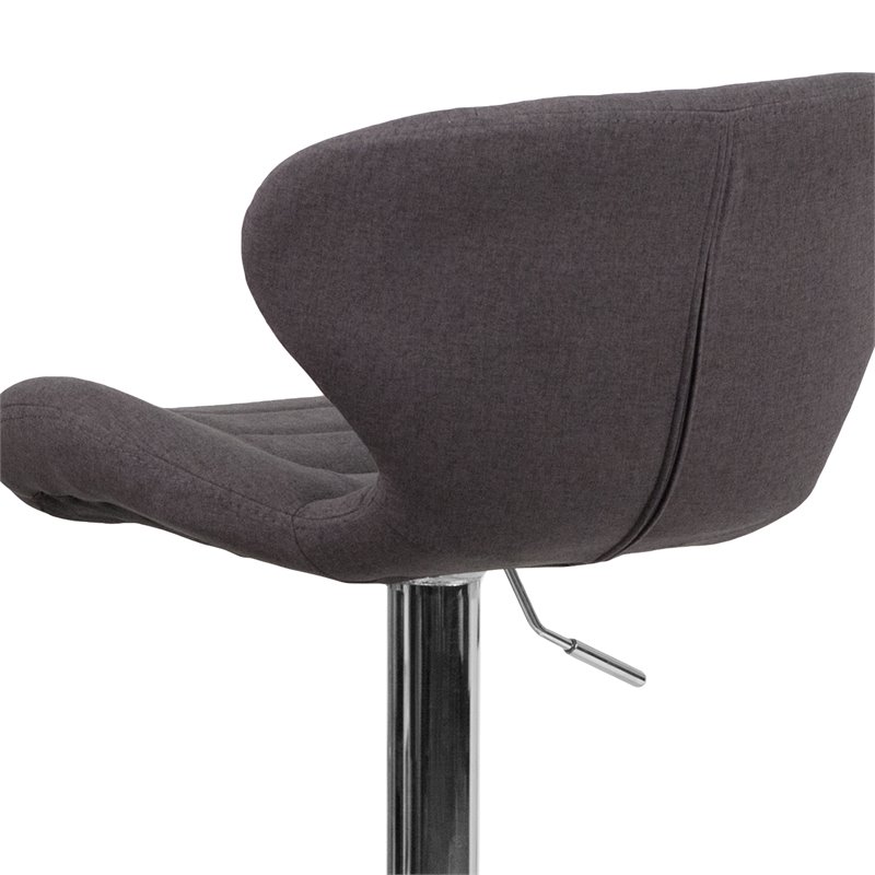 Flash Furniture Fabric Adjustable Bar Stool in Black