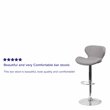 Flash Furniture Fabric Adjustable Bar Stool in Gray