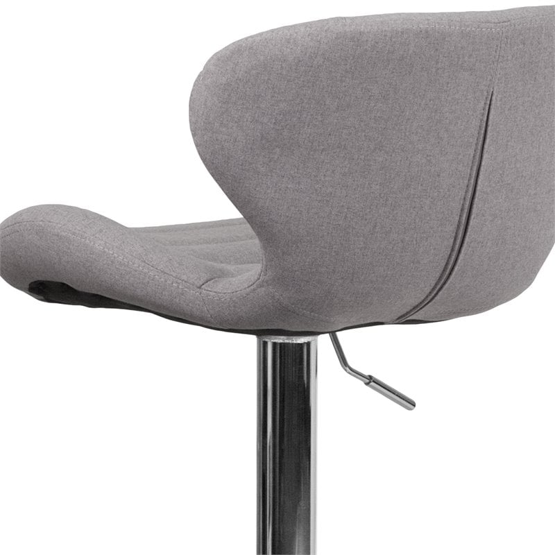 Flash Furniture Fabric Adjustable Bar Stool in Gray