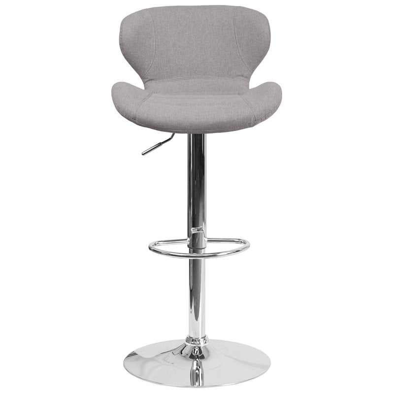 Flash Furniture Fabric Adjustable Bar Stool in Gray