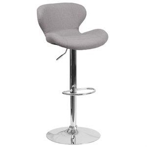 Flash Furniture Fabric Adjustable Bar Stool in Gray