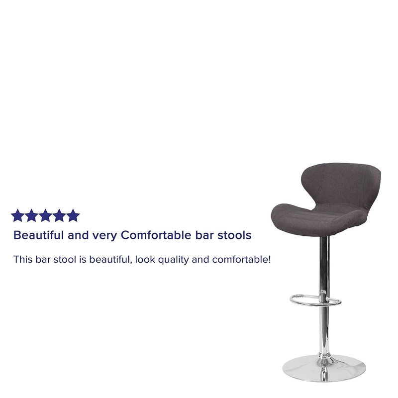 Flash Furniture Faux Leather Adjustable Bar Stool in Black