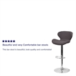 Flash Furniture Faux Leather Adjustable Bar Stool in Black