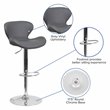 Flash Furniture Faux Leather Adjustable Bar Stool in Gray