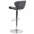Flash Furniture Faux Leather Adjustable Bar Stool in Gray