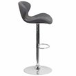 Flash Furniture Faux Leather Adjustable Bar Stool in Gray