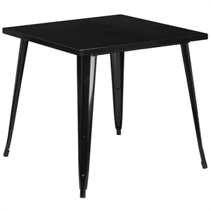 Flash Furniture 32&quot Square Metal Dining Table in Black and Antique Gold