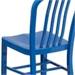 Flash Furniture Metal Vertical Slat Back Dining Side Chair in Blue