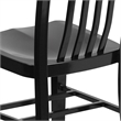 Flash Furniture Metal Vertical Slat Back Dining Side Chair in Black