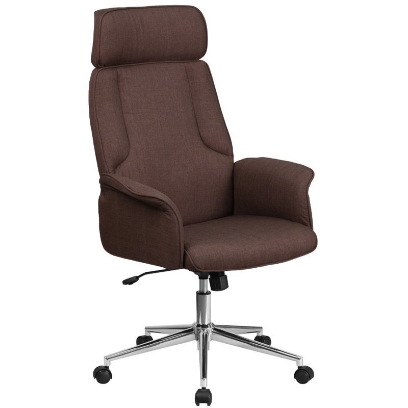Fabric Swivel Office Chair in Brown - CH-CX0944H-BN-GG