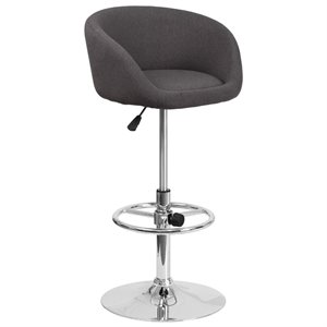flash furniture modern fabric upholstered rounded low back adjustable bar stool