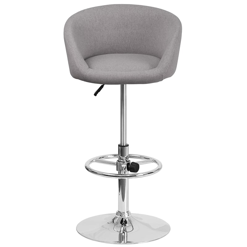 Flash Furniture Fabric Adjustable Bar Stool in Gray
