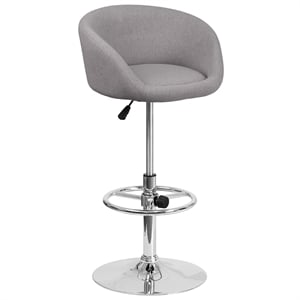 Flash Furniture Fabric Adjustable Bar Stool in Gray