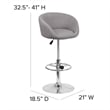 Flash Furniture Fabric Adjustable Bar Stool in Gray