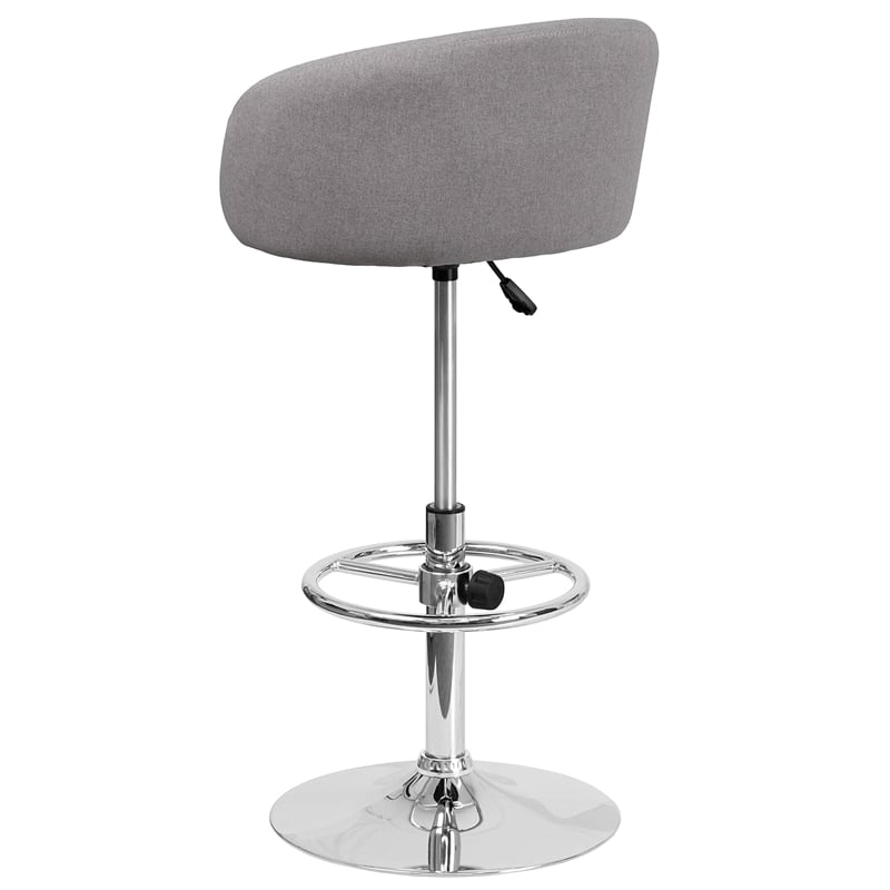 Flash Furniture Fabric Adjustable Bar Stool in Gray