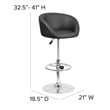 Flash Furniture Faux Leather Adjustable Bar Stool in Black