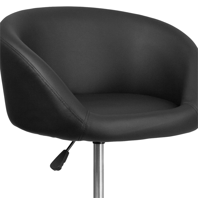 Flash Furniture Faux Leather Adjustable Bar Stool in Black