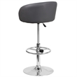 Flash Furniture Faux Leather Adjustable Bar Stool in Gray