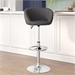 Flash Furniture Faux Leather Adjustable Bar Stool in Gray