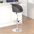 Flash Furniture Faux Leather Adjustable Bar Stool in Gray