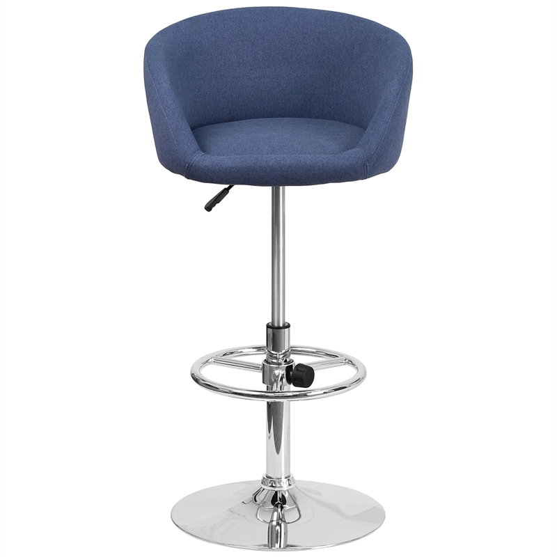 Flash Furniture Fabric Adjustable Bar Stool in Blue