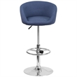 Flash Furniture Fabric Adjustable Bar Stool in Blue