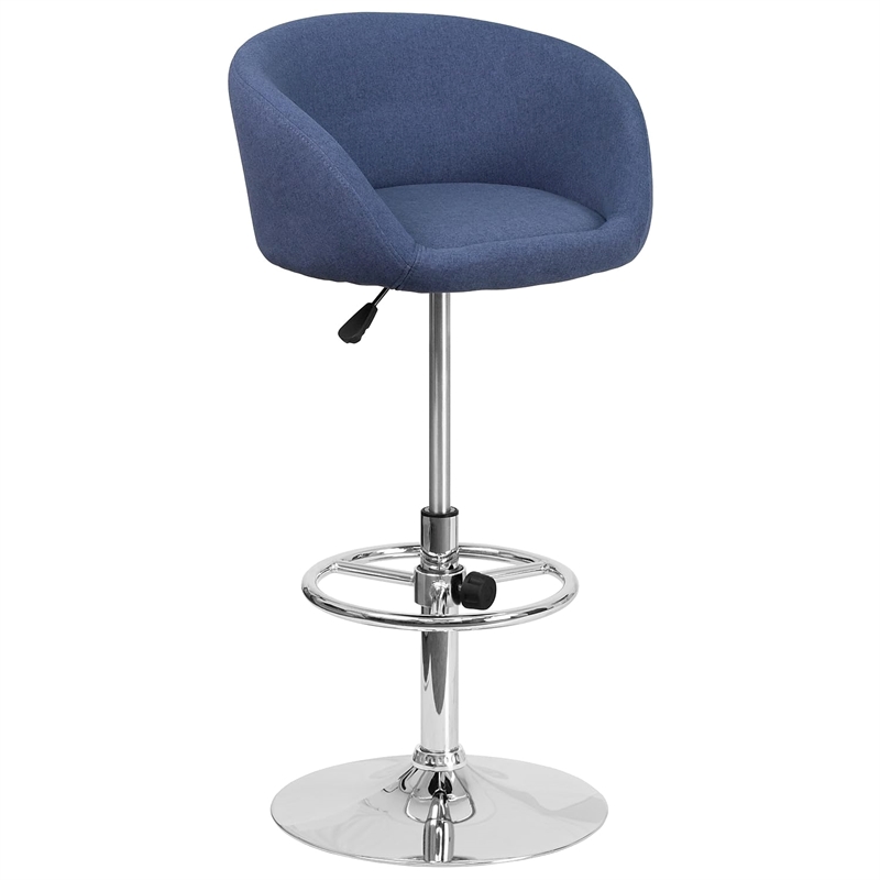Flash Furniture Fabric Adjustable Bar Stool in Blue