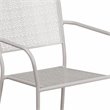 Flash Furniture Stackable Metal Patio Dining Side Chair in Silver Gray