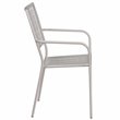 Flash Furniture Stackable Steel Square Back Patio Dining Side Chair in Silver