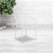 Flash Furniture Stackable Steel Round Back Patio Dining Side Chair in White