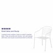 Flash Furniture Stackable Steel Round Back Patio Dining Side Chair in White