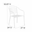 Flash Furniture Stackable Steel Round Back Patio Dining Side Chair in White