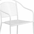 Flash Furniture Stackable Steel Round Back Patio Dining Side Chair in White
